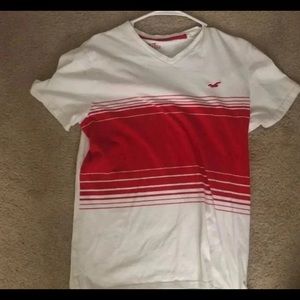 Red and white Hollister shirt size medium in men